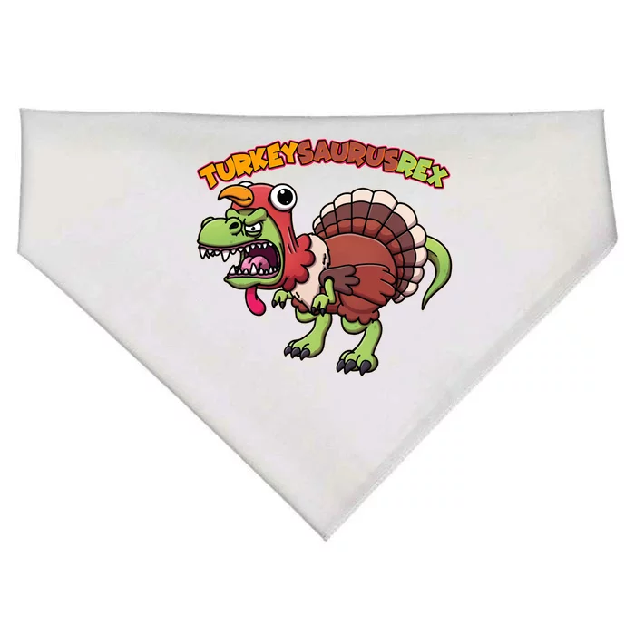 Funny Turkeysaurusrex Dinosaur In Turkey Costume USA-Made Doggie Bandana