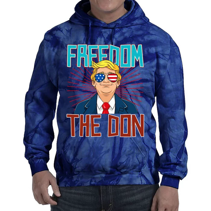 Freedom The Don 2024 4th Of July Funny Trump Election 2024 Tie Dye Hoodie