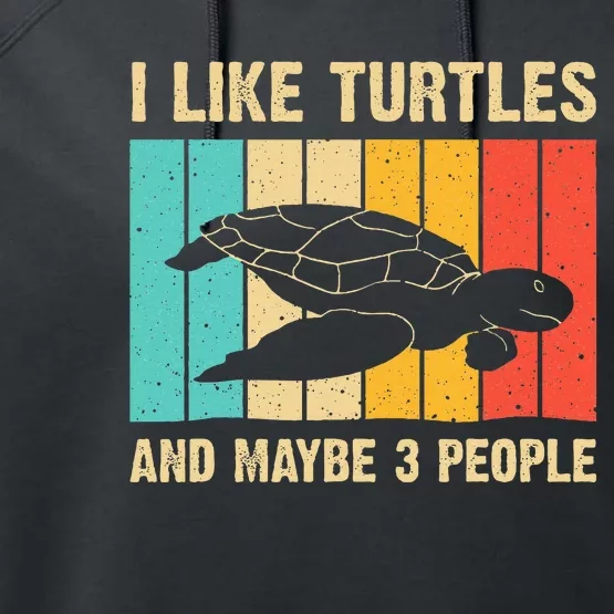 Funny Turtle Design Sea Turtle Lover Performance Fleece Hoodie