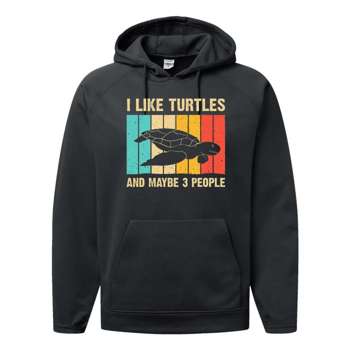 Funny Turtle Design Sea Turtle Lover Performance Fleece Hoodie