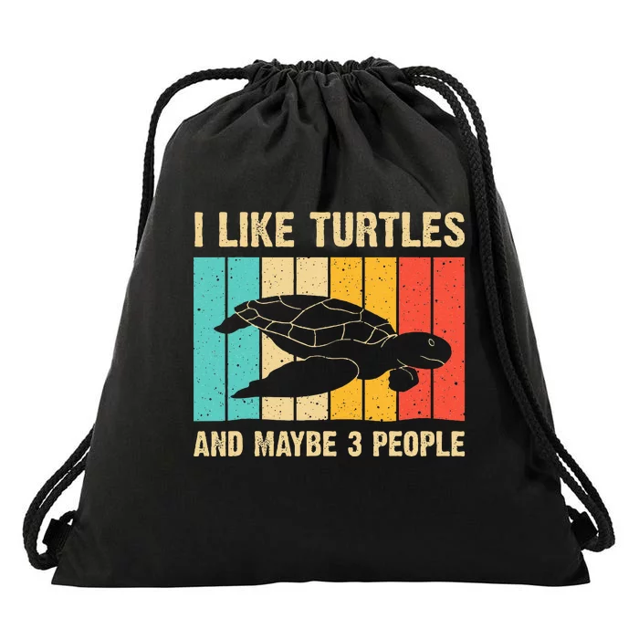 Funny Turtle Design Sea Turtle Lover Drawstring Bag