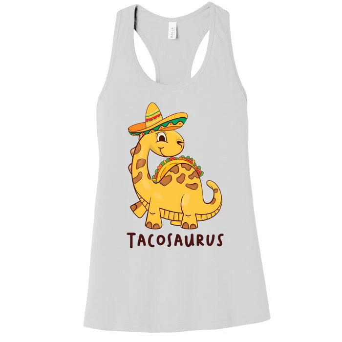 Funny Taco Dinosaur Tacosaurus Cinco De Mayo Women's Racerback Tank