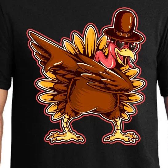 Funny Thanksgiving Dabbing Turkey Pajama Set