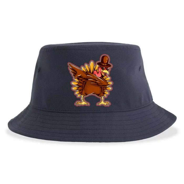 Funny Thanksgiving Dabbing Turkey Sustainable Bucket Hat