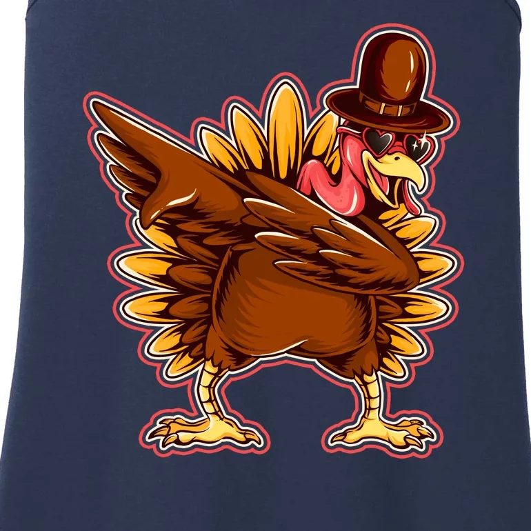 Funny Thanksgiving Dabbing Turkey Ladies Essential Tank