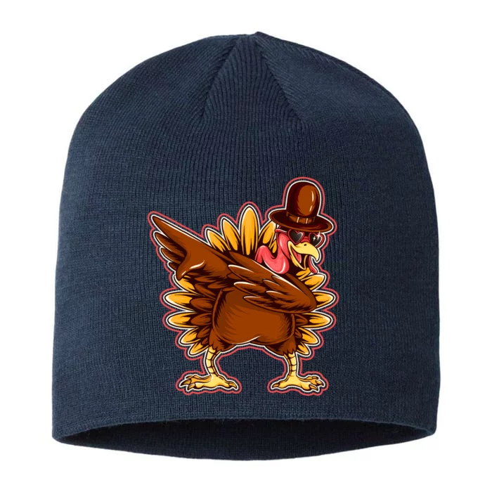 Funny Thanksgiving Dabbing Turkey 8 1/2in Sustainable Knit Beanie