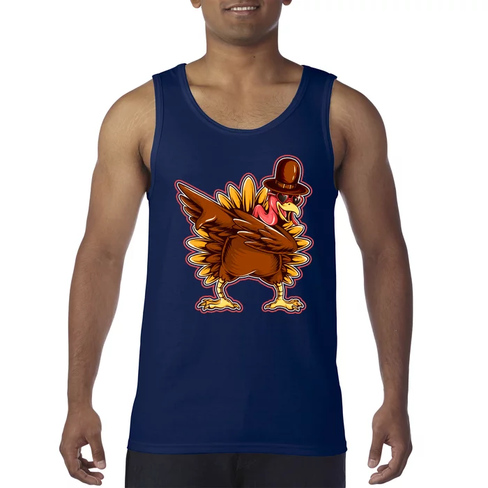 Funny Thanksgiving Dabbing Turkey Tank Top