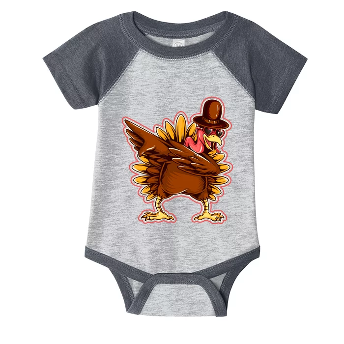 Funny Thanksgiving Dabbing Turkey Infant Baby Jersey Bodysuit