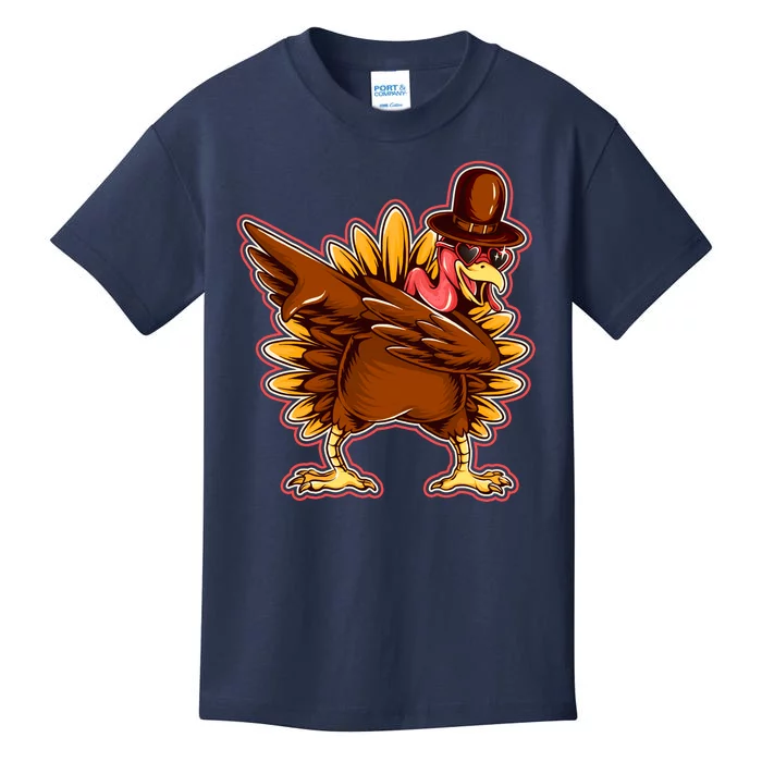 Funny Thanksgiving Dabbing Turkey Kids T-Shirt