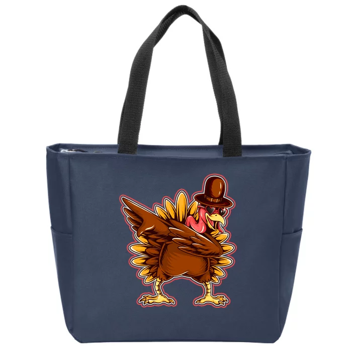 Funny Thanksgiving Dabbing Turkey Zip Tote Bag