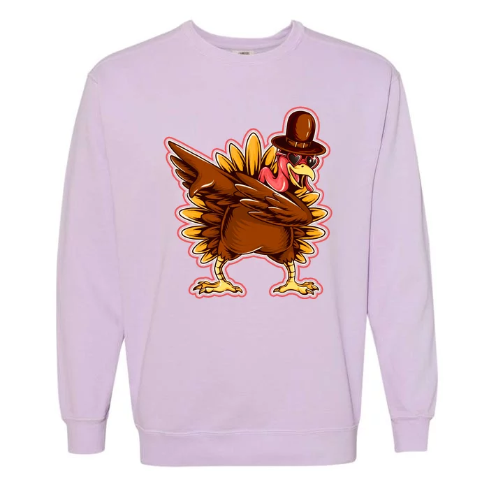 Funny Thanksgiving Dabbing Turkey Garment-Dyed Sweatshirt