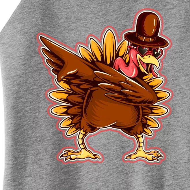 Funny Thanksgiving Dabbing Turkey Women’s Perfect Tri Rocker Tank