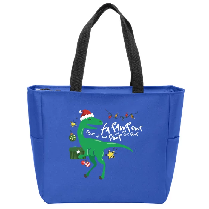 Funny Trex Dinosaur Ugly Christmas Fa Rawr Rawr Great Gift Zip Tote Bag