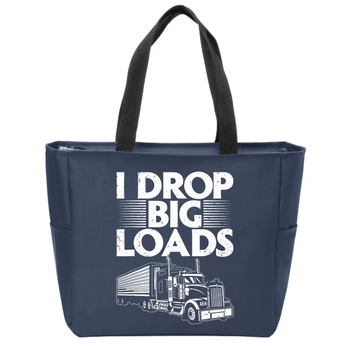 Funny Trucker Design For Women Semi Truck Driver Lover Zip Tote Bag