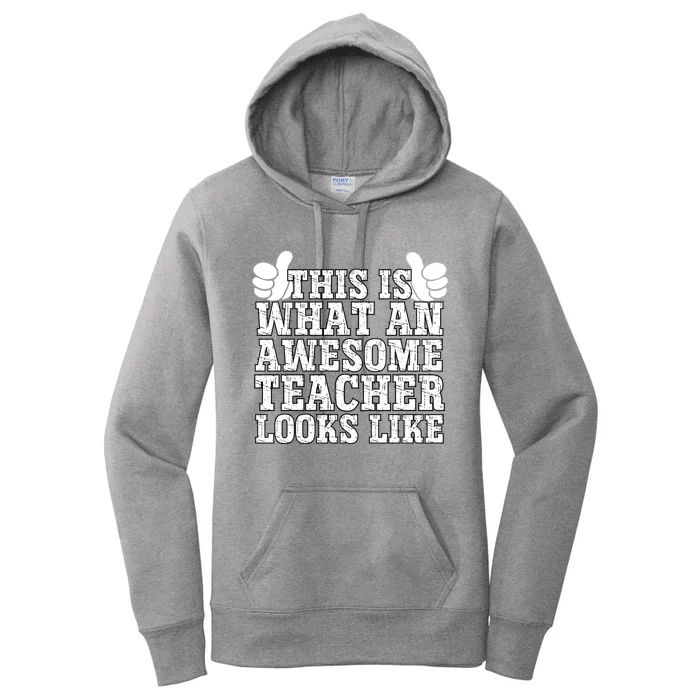 Funny Teachers Design Thanksgiving Xmas Teacher Appreciation Cool Gift Women's Pullover Hoodie