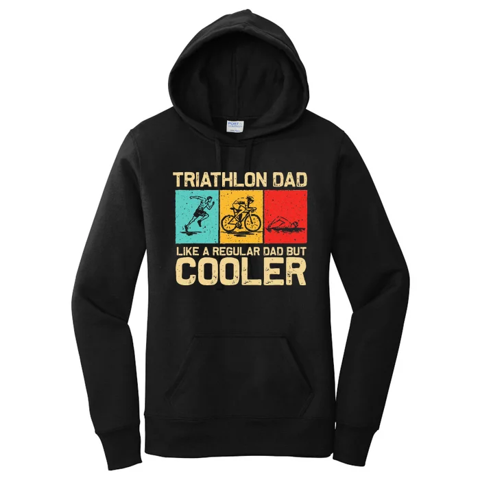 Funny Triathlon Design For Dad Swim Bike Run Triathletes Women's Pullover Hoodie