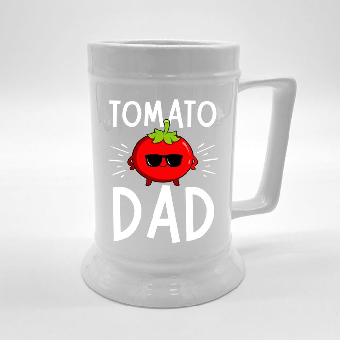 Funny Tomato Dad King Vegetable Fathers' Day Gardener Gift Front & Back Beer Stein