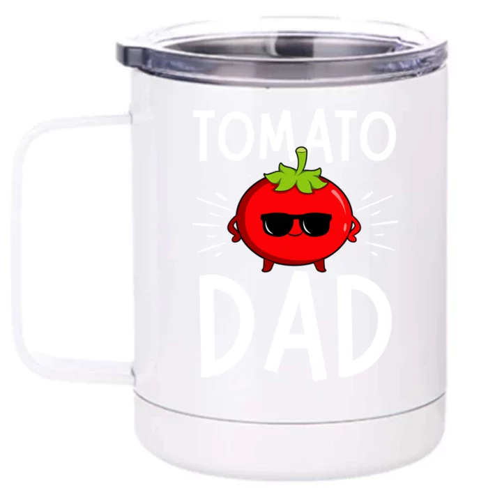 Funny Tomato Dad King Vegetable Fathers' Day Gardener Gift Front & Back 12oz Stainless Steel Tumbler Cup