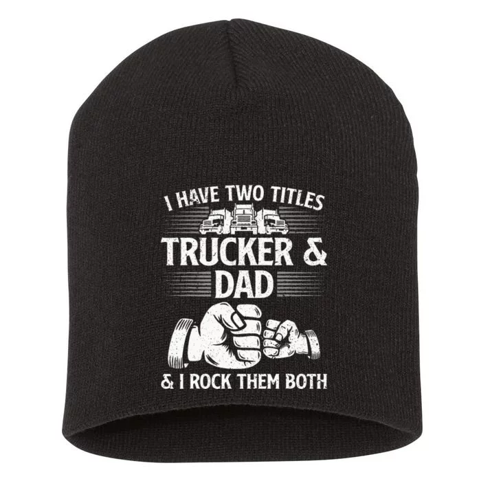 Funny Truck Driver Art Dad Trucker Men Truck Driving Lover Short Acrylic Beanie