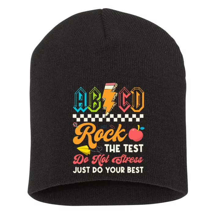 Funny Test Day Abcd Pen Rock The Test Motivational Students Short Acrylic Beanie