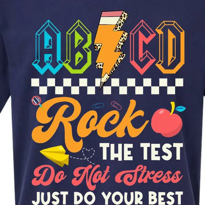 Funny Test Day Abcd Pen Rock The Test Motivational Students Sueded Cloud Jersey T-Shirt