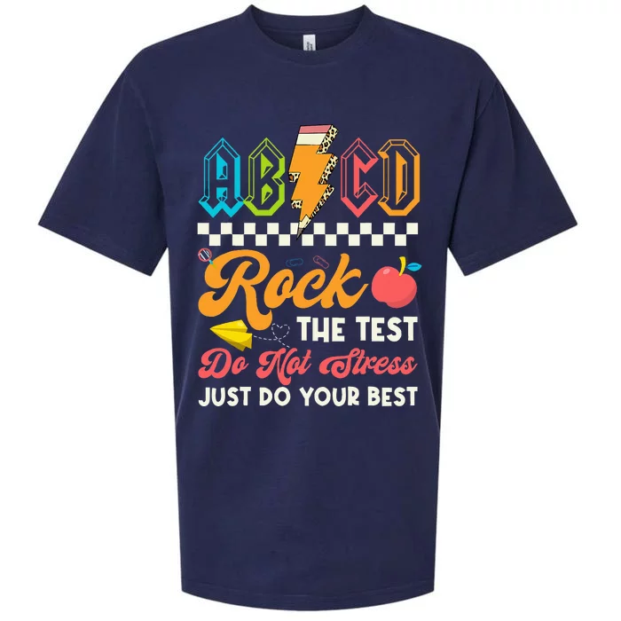 Funny Test Day Abcd Pen Rock The Test Motivational Students Sueded Cloud Jersey T-Shirt