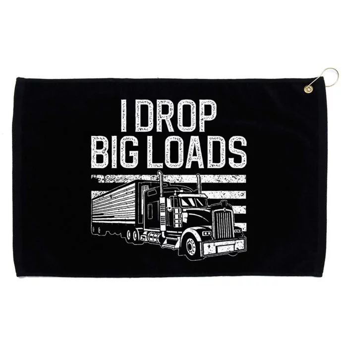 Funny Trucker Design For Men Women Semi Truck Driver Lover Grommeted Golf Towel