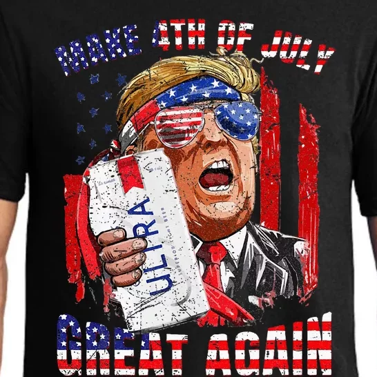 Funny Trump Drinking Make 4th Of July Great Again Pajama Set