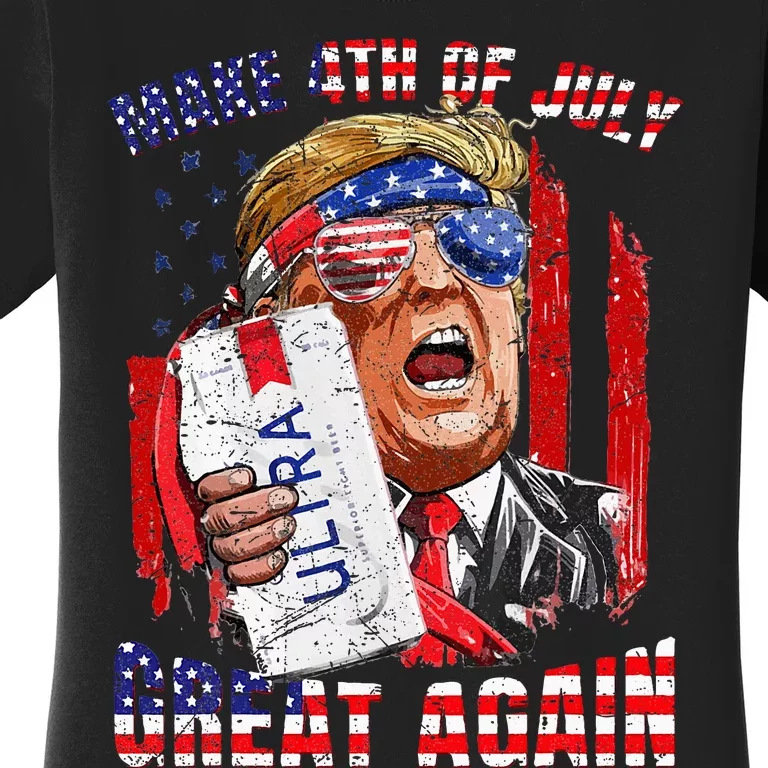 Funny Trump Drinking Make 4th Of July Great Again Women's T-Shirt