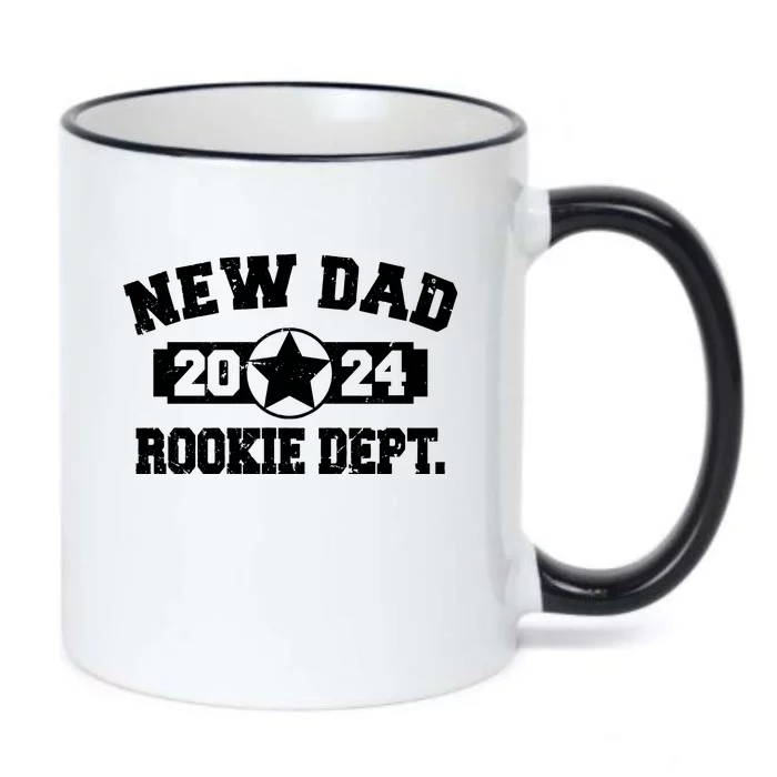 First Time Dad Est 2024 Rookie Dept Black Color Changing Mug