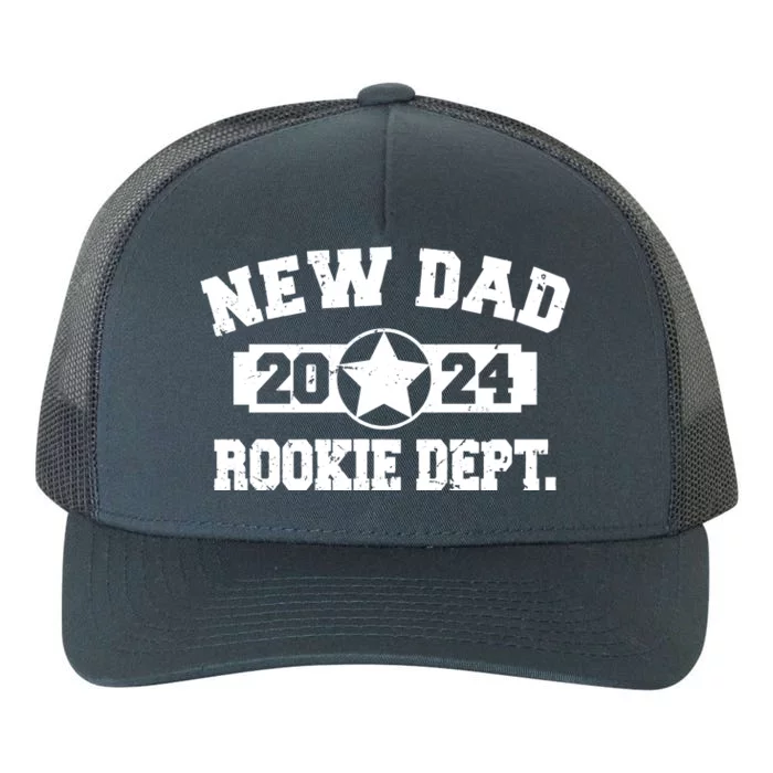 First Time Dad Est 2024 Rookie Dept Yupoong Adult 5-Panel Trucker Hat