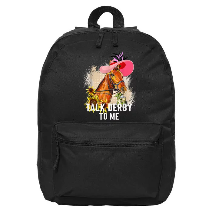 Funny Talk Derby To Me Horse Racing 16 in Basic Backpack