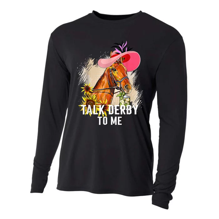 Funny Talk Derby To Me Horse Racing Cooling Performance Long Sleeve Crew