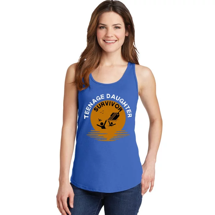 Funny Teenage Daughter Survivor Mom Ladies Essential Tank