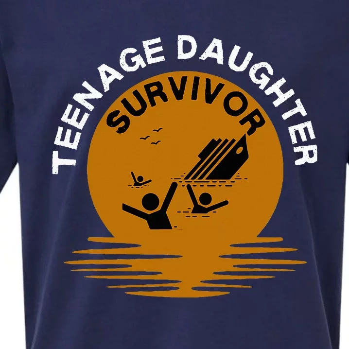 Funny Teenage Daughter Survivor Mom Sueded Cloud Jersey T-Shirt