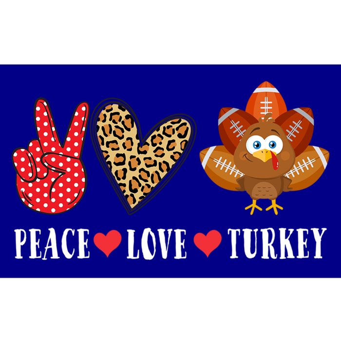 Funny Thanksgiving Day Peace Love Turkey Football Cute Gift Bumper Sticker