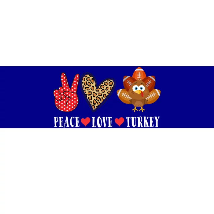 Funny Thanksgiving Day Peace Love Turkey Football Cute Gift Bumper Sticker