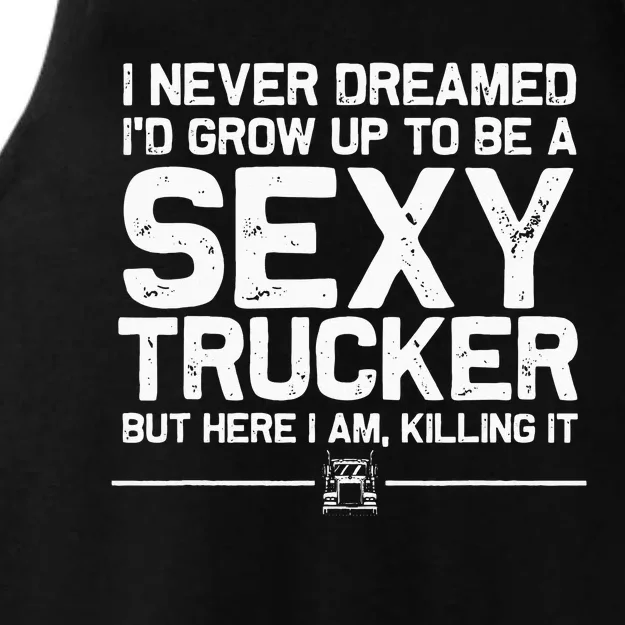 Funny Truck Driver Design For Trucker Women Trucking Lover Ladies Tri-Blend Wicking Tank