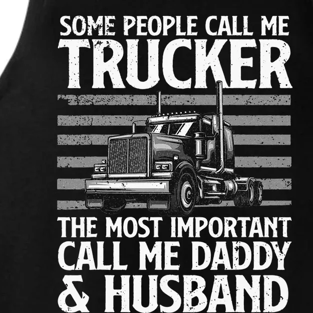 Funny Truck Driver Dad Trucker Trucking Lover Ladies Tri-Blend Wicking Tank