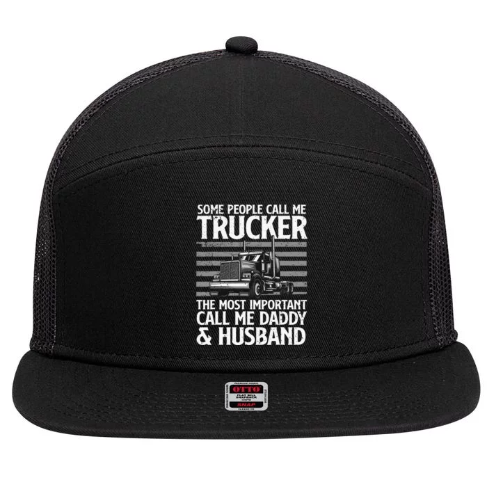 Funny Truck Driver Dad Trucker Trucking Lover 7 Panel Mesh Trucker Snapback Hat