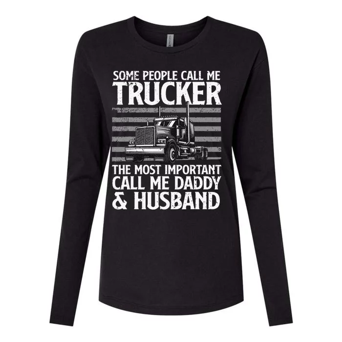 Funny Truck Driver Dad Trucker Trucking Lover Womens Cotton Relaxed Long Sleeve T-Shirt