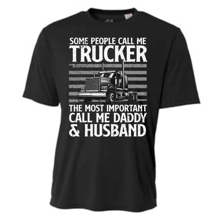 Funny Truck Driver Dad Trucker Trucking Lover Cooling Performance Crew T-Shirt