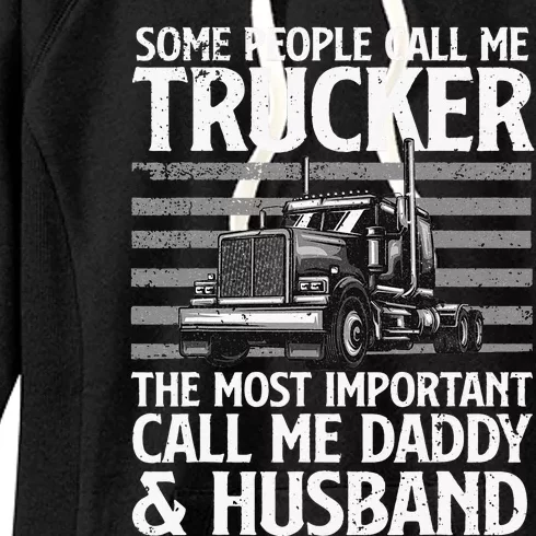 Funny Truck Driver Dad Trucker Trucking Lover Women's Fleece Hoodie