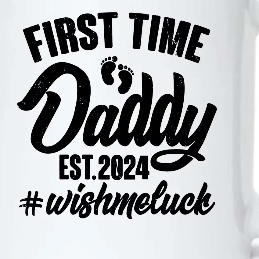 First Time Daddy Est. 2024 Wish Me Luck Black Color Changing Mug