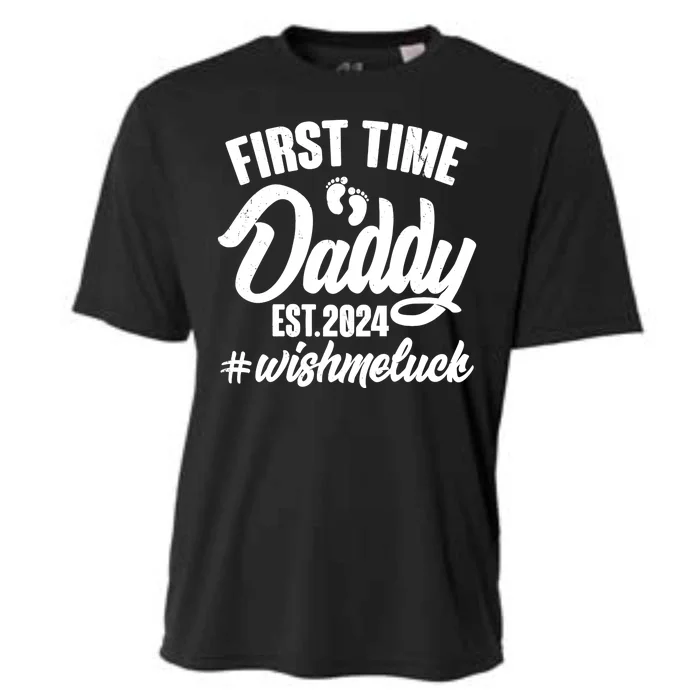 First Time Daddy Est. 2024 Wish Me Luck Cooling Performance Crew T-Shirt