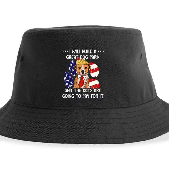 Funny Trump Dog T Build A Great Dog Park Political Sustainable Bucket Hat