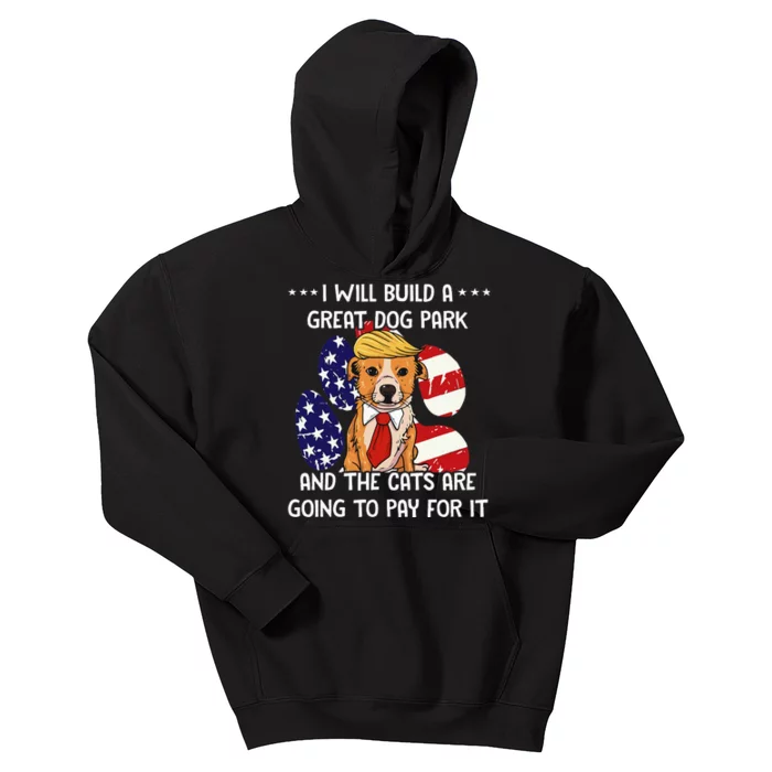 Funny Trump Dog T Build A Great Dog Park Political Kids Hoodie