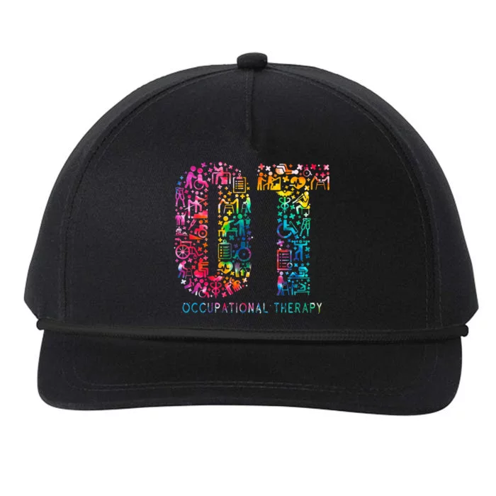 Funny Tie Dye Occupational Therapy Funny OT Month Assistant Snapback Five-Panel Rope Hat