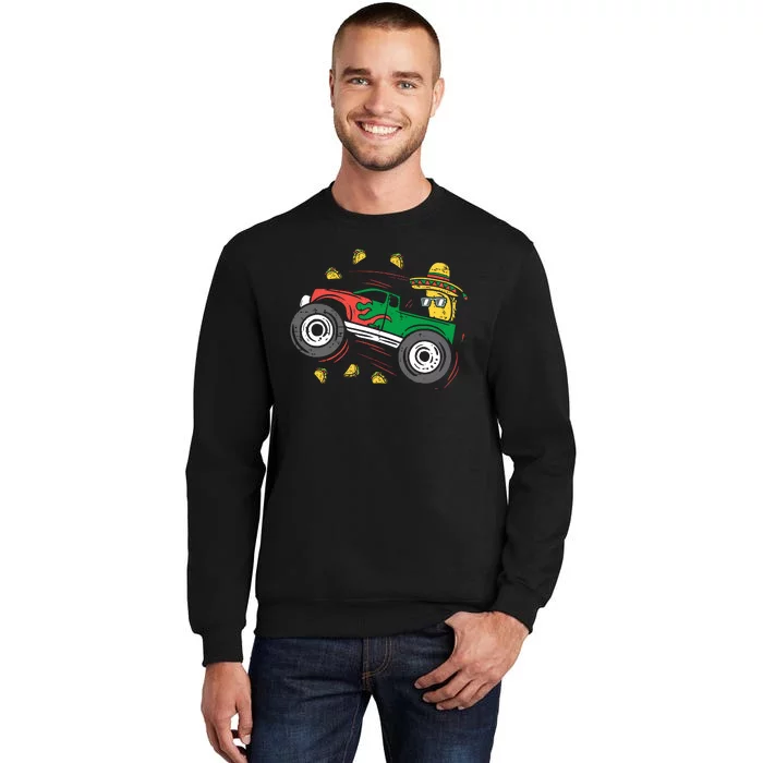 Funny Taco Driving Monster Truck Sweatshirt