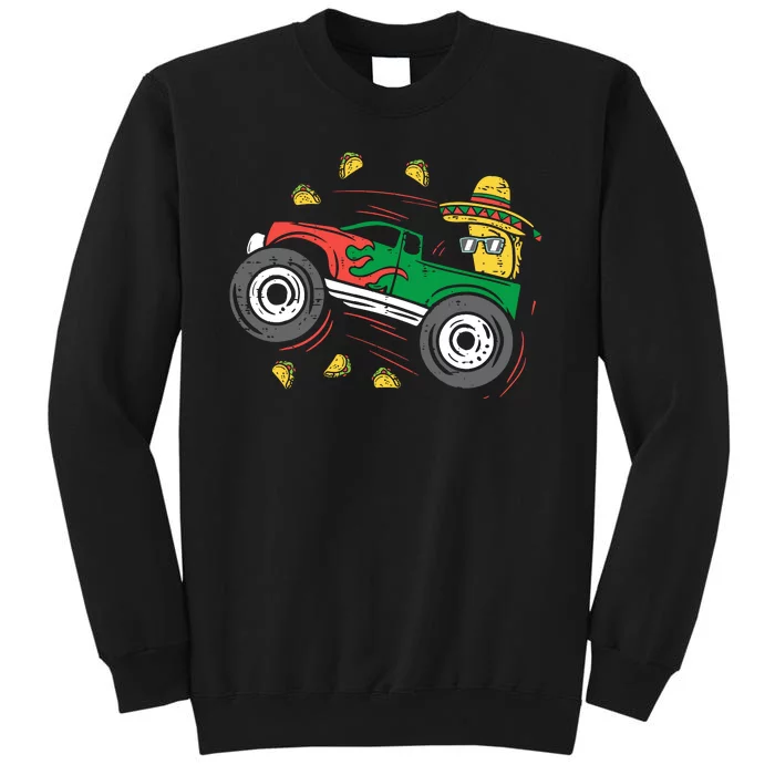 Funny Taco Driving Monster Truck Sweatshirt